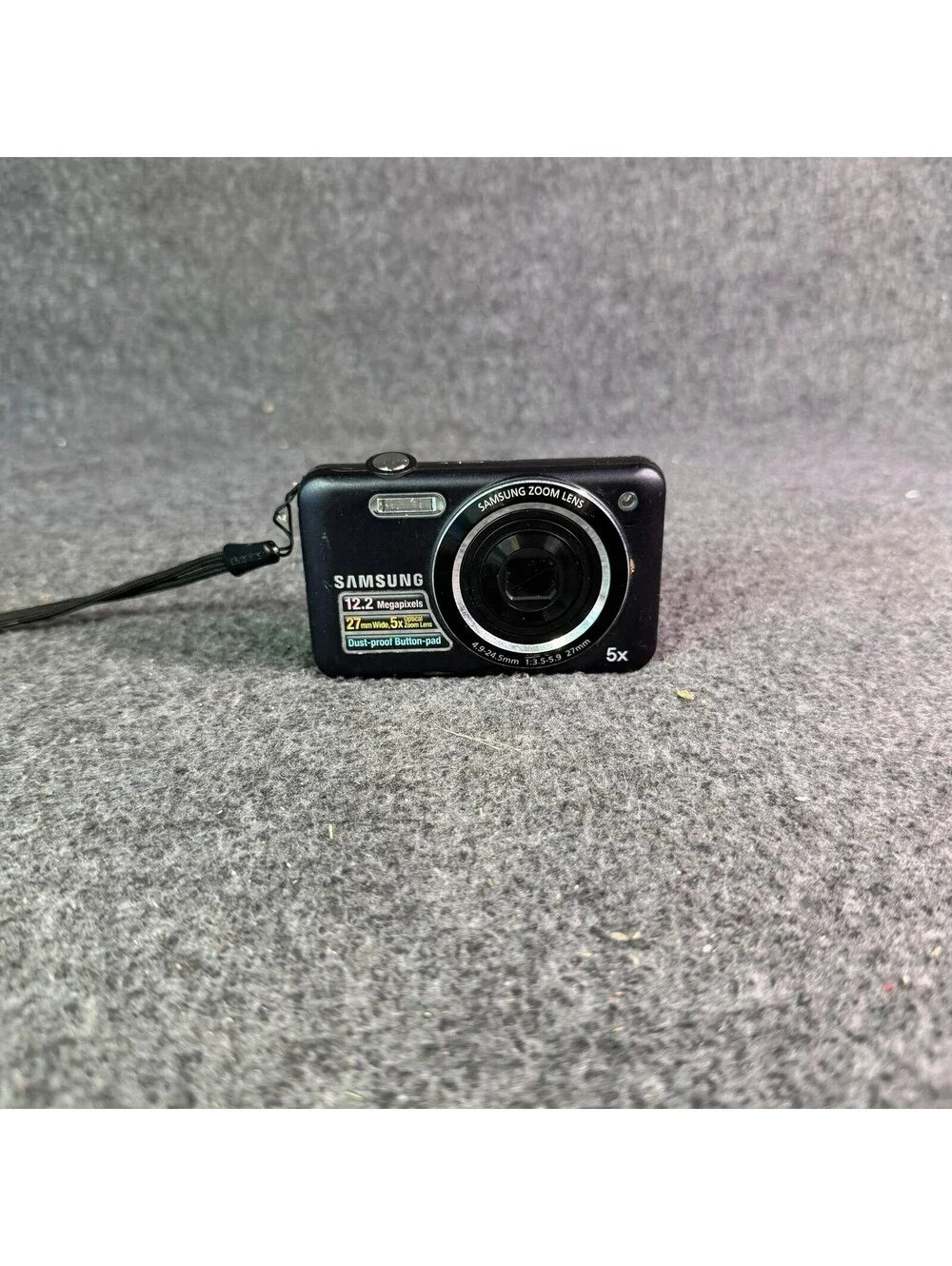 Samsung SL605 Digital Camera 12.2 MP 5X Zoom Black Compact 27mm Lens Dustproof